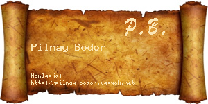 Pilnay Bodor névjegykártya